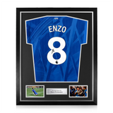 Enzo Fernandez Signed Framed Chelsea 2025/26 Home Shirt