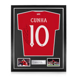 Matheus Cunha Signed Framed 2026/27 Home Shirt