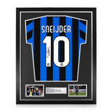 Wesley Sneijder Signed Framed Home Shirt