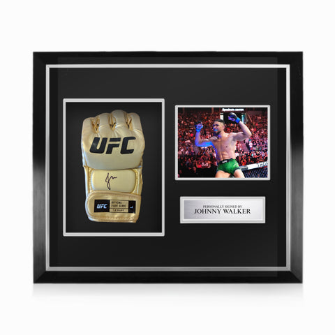 Johnny Walker Signed Framed UFC Gold Glove w/ COA