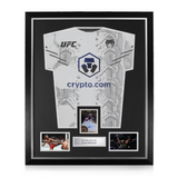 Leon Edwards Signed Framed Display w/ UFC White and Blue Shirt