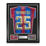 Crystal Palace F.C. Squad Signed Framed 2024/25 Winners 25 Home Shirt