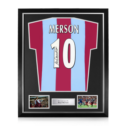 Paul Merson Signed Framed Aston Villa Home Shirt