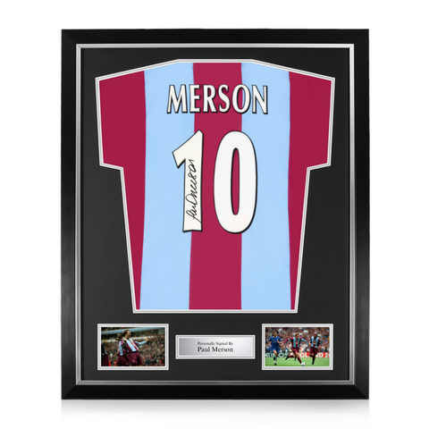 Paul Merson Signed Framed Aston Villa Home Shirt