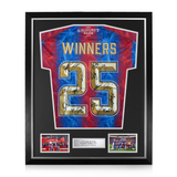 Crystal Palace F.C. Squad Signed Framed 2024/25 Winners 25 Home Shirt