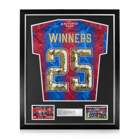 Crystal Palace F.C. Squad Signed Framed 2024/25 Winners 25 Home Shirt