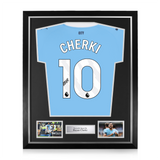 Rayan Cherki Signed Framed Manchester City 2025/26 Home Shirt