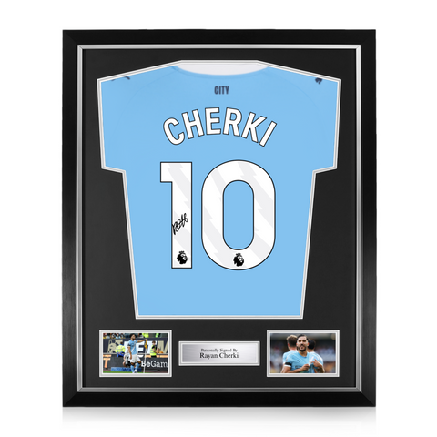 Rayan Cherki Signed Framed Manchester City 2025/26 Home Shirt