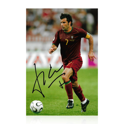 Luis Figo Signed 12x8 Photo