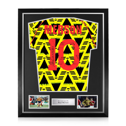 Paul Merson Signed Framed Arsenal FC Away Shirt