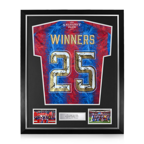 Crystal Palace F.C. Squad Signed Framed 2024/25 Winners 25 Home Shirt