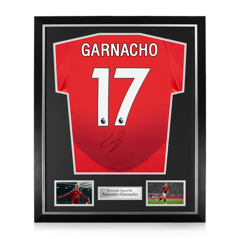 Alejandro Garnacho Signed Framed Manchester United 2024/25 Home Shirt