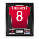 Bruno Fernandes Signed Framed Manchester United 2024/25 Home Shirt w/ Cup Printing
