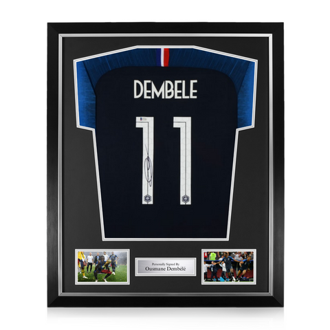 Ousmane Dembélé Signed Framed France World Cup 2018 Home Shirt w/ Beckett BAS Authentication