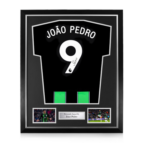 Joao Pedro Signed Framed Brighton 2024/25 Third Shirt