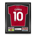 Matheus Cunha Signed Framed Manchester United 2025/26 Home Shirt