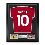 Matheus Cunha Signed Framed Manchester United 2025/26 Home Shirt