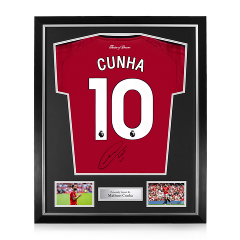 Matheus Cunha Signed Framed Manchester United 2025/26 Home Shirt
