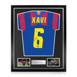 Xavi Hernandez Signed Framed FC Barcelona Home Shirt w/ BAS Beckett Authentication