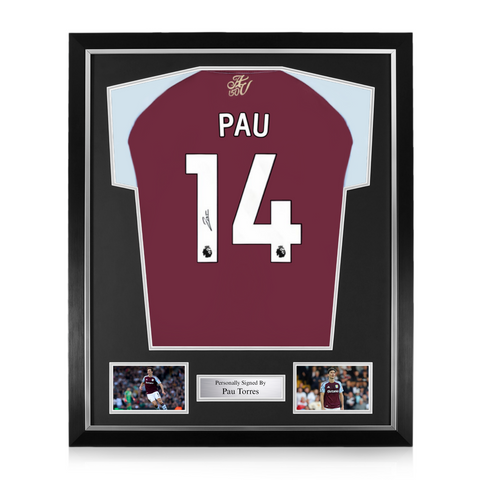 Pau Torres Signed Framed Aston Villa 2024/25 Home Shirt