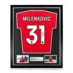 Nikola Milenković Signed Framed Nottingham Forest 2025/26 Home Shirt