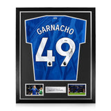 Alejandro Garnacho Signed Framed 2025/26 Home Shirt w/ BAS Beckett Authentication