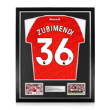 Martin Zubimendi Signed Framed Arsenal 2025/26 Home Shirt