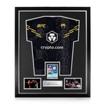 Belal Muhammad Signed Framed Display w/ UFC Black and Gold Shirt