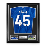 Romeo Lavia Signed Framed Chelsea 2025/26 Home Shirt