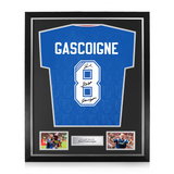 Paul Gascoigne Signed Framed 1996/97 Home Shirt w/ Gazza Inscription