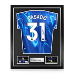 Cesare Casadei Signed Framed Chelsea 2024/25 Home Shirt