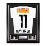 Neymar Jr Signed Framed Santos Home Shirt w/ BAS Beckett Authentication