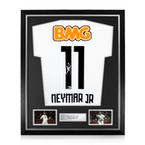 Neymar Jr Signed Framed Santos Home Shirt w/ BAS Beckett Authentication