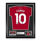 Matheus Cunha Signed Framed Manchester United 2025/26 Home Shirt