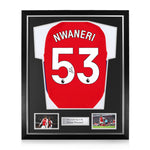 Ethan Nwaneri Signed Framed Arsenal 2024/25 Home Shirt