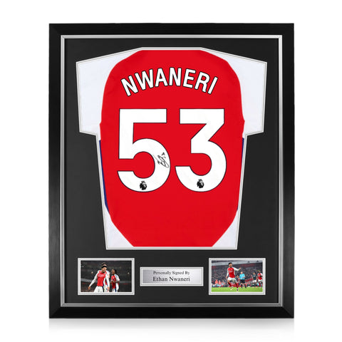 Ethan Nwaneri Signed Framed Arsenal 2024/25 Home Shirt