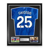 Moises Caicedo Signed Framed Chelsea 2025/26 Home Shirt