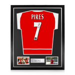 Robert Pires Signed Framed Arsenal FC Home Shirt