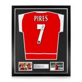 Robert Pires Signed Framed Arsenal FC Home Shirt