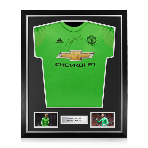 David de Gea Signed Framed Manchester United Goalkeeper Shirt