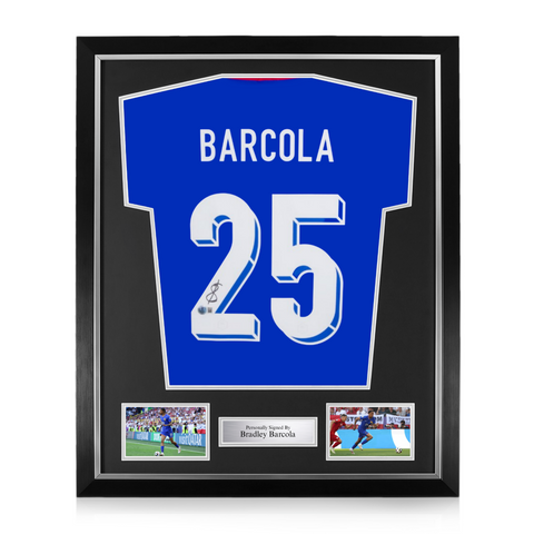Bradley Barcola Signed Framed France Home Shirt w/ BAS Beckett Authentication