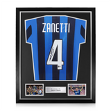 Javier Zanetti Signed Framed Inter Milan Home Shirt w/ BAS Beckett Authentication