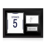 John Stones Signed Framed Display with Shirt Back Photo