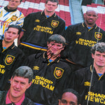 Manchester United 1993/94 Squad Signed 33x23 Team Magazine Huge Foldout Fixture List Poster