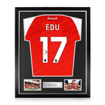Edu Gaspar Signed Framed Arsenal Home Shirt