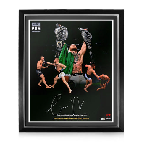 Conor McGregor Fanatics Authentic Signed Framed 20x24 UFC 205 In Focus Photo