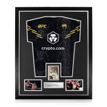 Magomed Ankalaev Signed Framed Display w/ UFC Black and Gold Shirt