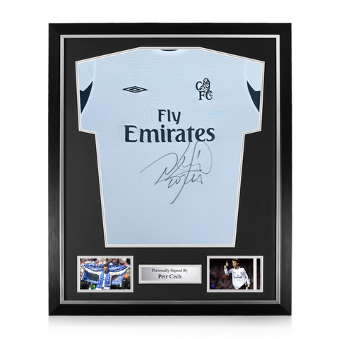 Petr Cech Signed Framed Chelsea Goalkeeper Shirt