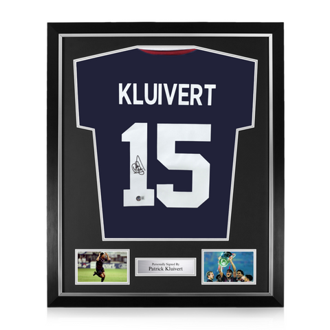 Patrick Kluivert Signed Framed Ajax Amsterdam Home Shirt w/ BAS Beckett Authentication