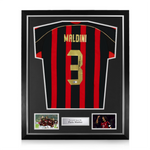 Paolo Maldini Signed Framed AC Milan Home Shirt w/ BAS Beckett Authentication